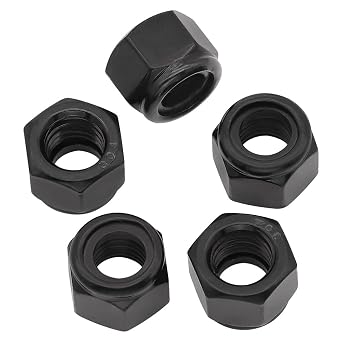 5/16-18 50 Pack Stainless Steel Hex Locknuts, Nylon Insert Hexagon Lock Nuts US Standard, Stainless Steel 304 18-8, UNC Coarse Thread, Black Coated