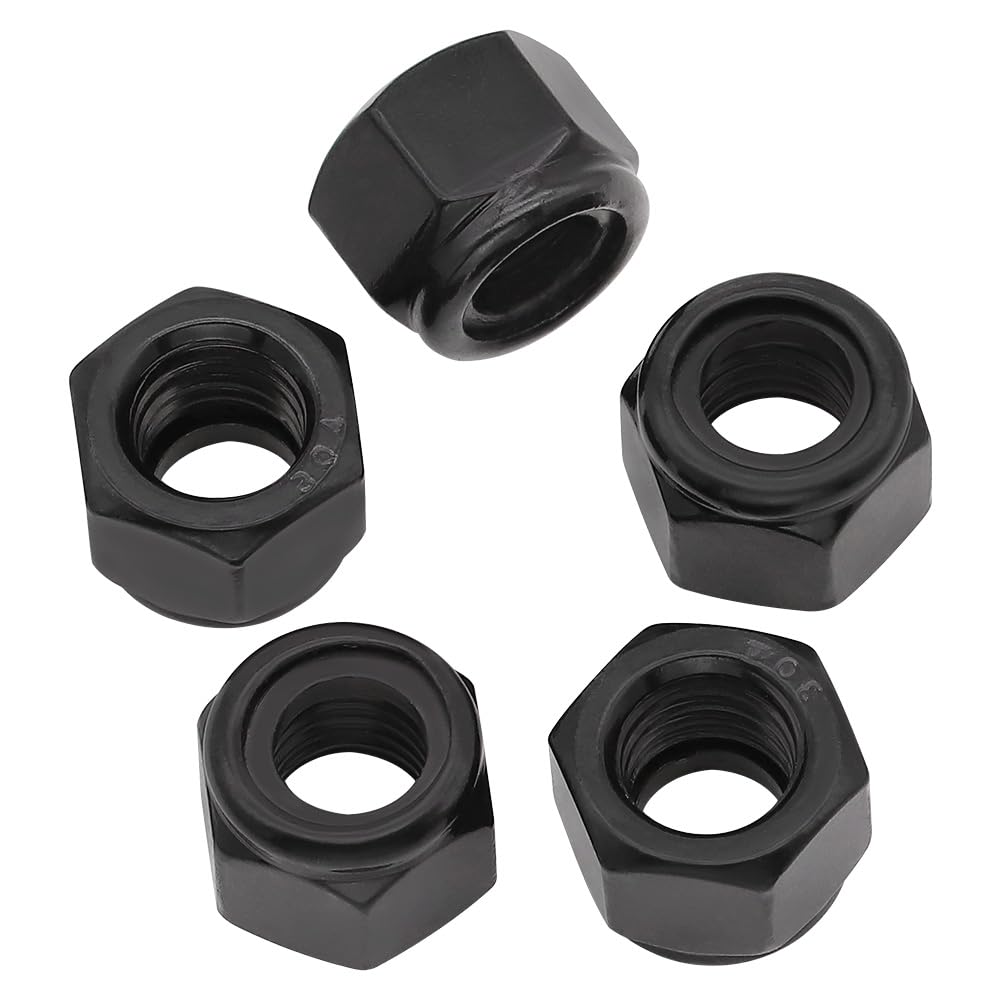 RoyceMart #10-24 (100 Pack) Stainless Steel Hex Locknuts, Nylon Insert Hexagon Lock Nuts US Standard, Stainless Steel 304 (18-8), UNC Coarse Thread,