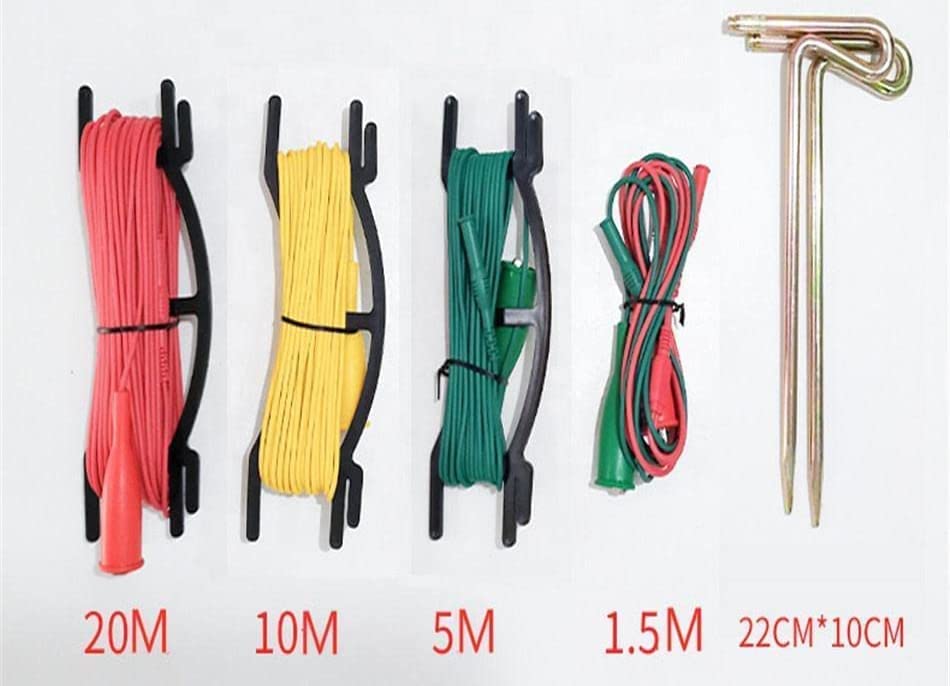 Miniatura 3 de Medidor de resistencia al suelo, medidor de resistencia a la tierra, dispositivo de prueba de voltaje de tierra con rango de medición de resistencia