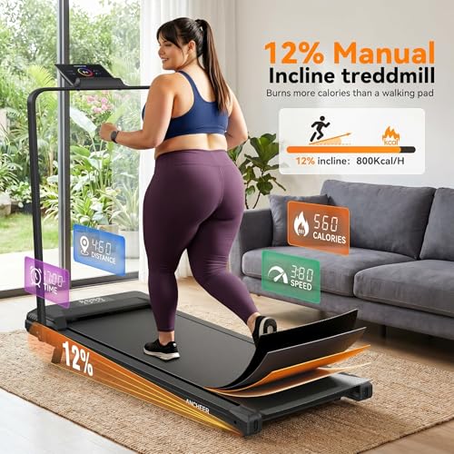 Image of ANCHEER Walking Pads, 2 in 1 Under Desk Treadmill 2.5HP Compact Running Machine with Remote Control, 300lbs Weight Capacity for Home /Gym /Office,Ultra-Quiet, Installation-Free