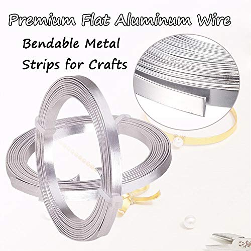 Flat Aluminum Wire Nose Wire For Mask Bendable Flat Wire For Crafts 5Mm Metal Strips For Diy Jewelry Making Bezel Sculpting Armature 18Gauge 6.5Feet/Roll 2Rolls (5Mm Wide, Silver, 2) #TOP3