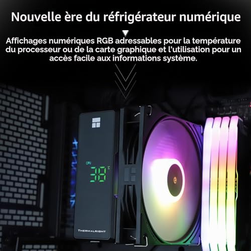 Refroidisseur CPU Thermalright Assassin X 120R avec écran numérique noir pour socket Intel LGA1851