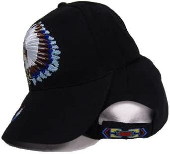 RFCO Native American Eagle Pride Baseball Cap - Adjustable Black Hat With Shadow Design - View #3