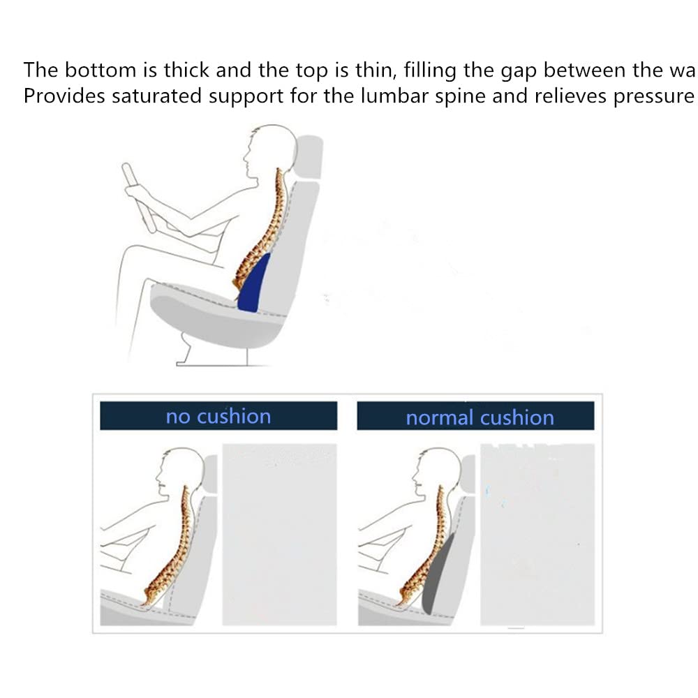 Cómoda almohada lumbar con diseño ergonómico y espuma viscoelástica, soporte de espalda para aliviar el dolor de espalda, adecuada para sillas de oficina, sillas reclinables, etc. (caqui)