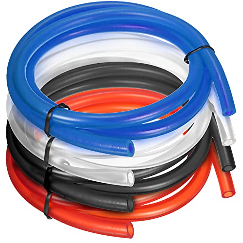 SacJkt Mangueras De Combustible, Tubo De Gasolina De Colores, 4 Pcs Manguera De Gasolina De Goma Premium Para Motocicleta (1M, Negro/Rojo/Azul/Transparente)
