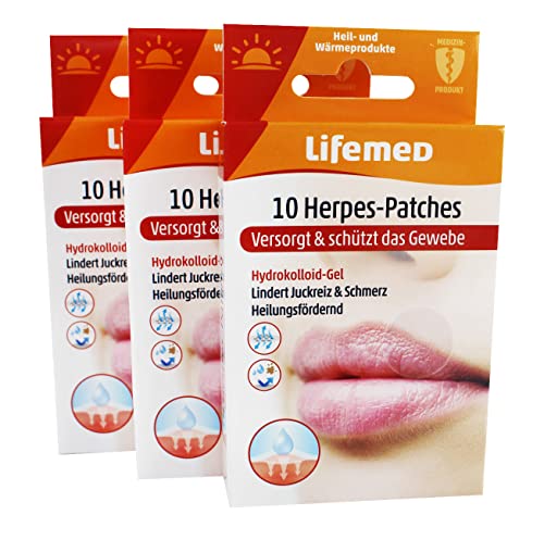 Lifemed - 10 Herpes-Patches transparent - lindert Juckreiz & Schmerz, 3er Pack (3 x 1 Stück)