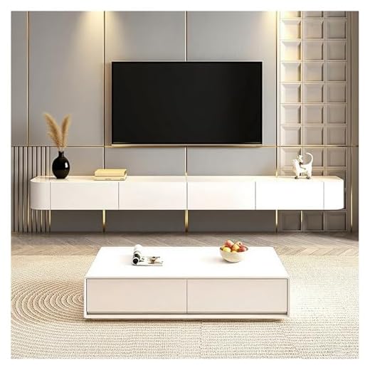 Moderner weißer TV Schrank 300CM hängend