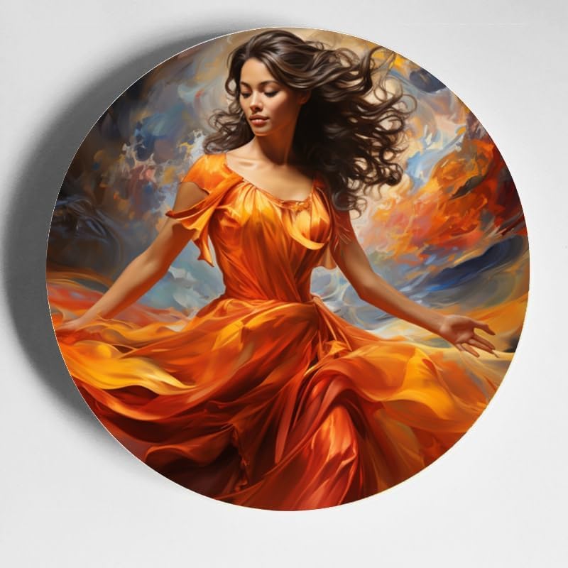 Dancer in Motion 10-inch Ceramic Plate for Wall Display or Tabletop, with Stand & Hook DP-169023494
