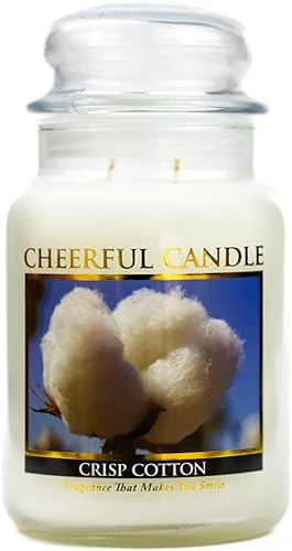 A Cheerful Giver - Vela en tarro de vidrio perfumada de algodón crujiente (24 onzas) con tapa y fragancia fiel a la vida, fabricada en Estados Unidos