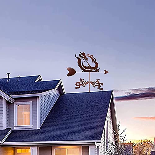 Wzglod Dragon Metal Weather Vane Vintage Weathervane Durable Wind Direction Indicator For Outdoor Garden Roof Paddock Decoration Wind Vane (Color : B) #TOP7