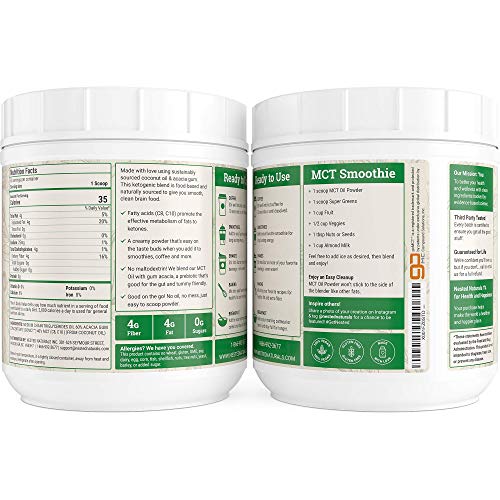 MCT Oil Powder with Prebiotic Acacia Fiber Unflavored | Keto Diet Powder for Coffee, Shakes & Smoothies | Zero Net Carbs Medium Chain Triglycerides C8 C10 from Coconut Oil | Vegan, Non-GMO, Dairy-Free - Thumbnail 2