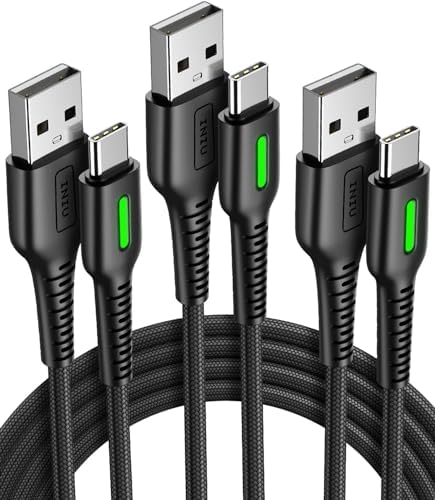 INIU USB to C Cable, 3 Packs [1.6ft+3.3ft+6.6ft] 3.1A USB A to USB C Fast Charging Cable, Braided Type C Phone Charger Cord for iPhone 16 15 Pro Samsung Galaxy S21 S20 S10 S9 Pixel LG Android