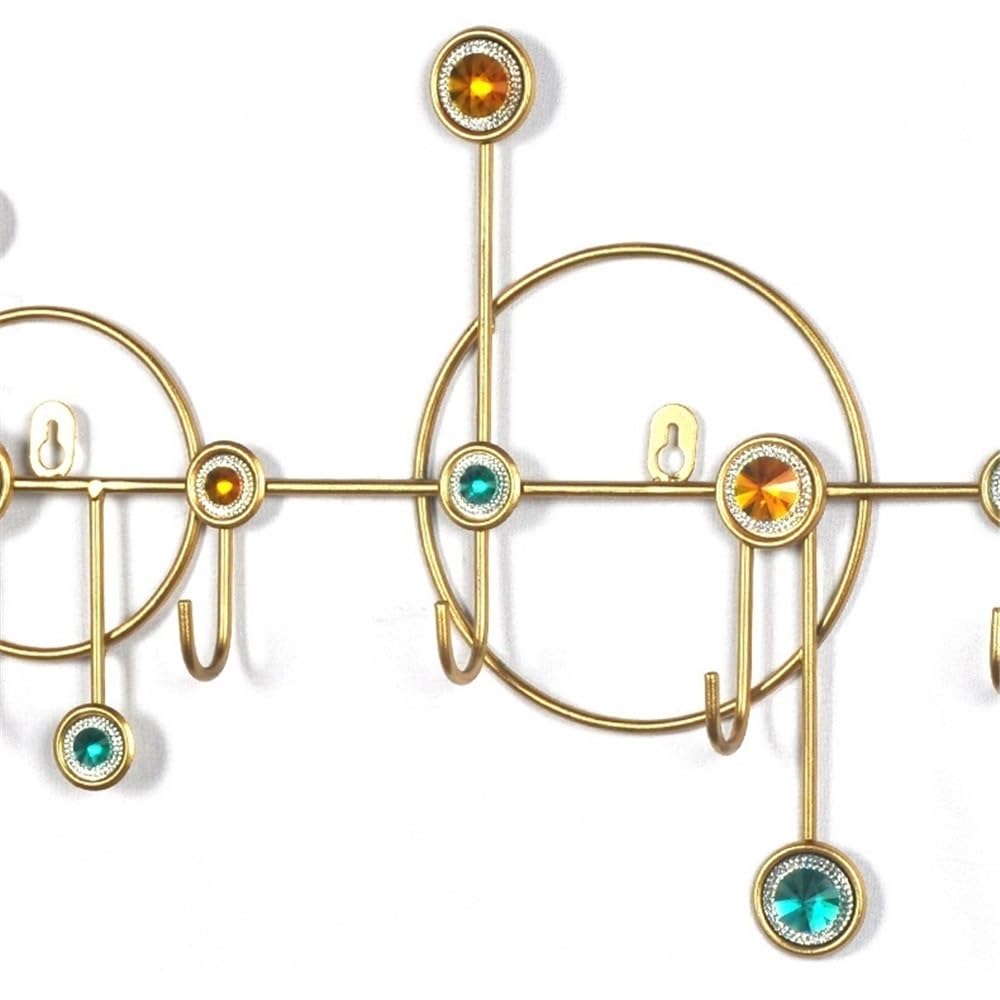 Kleiderhaken Wand Kreative Wandgarderobe mit 7 Haken, dekorativer Schlüssel-Kleiderhaken for Eingangsbereich, Schlafzimmer, Veranda Wandgarderobe(Gold)