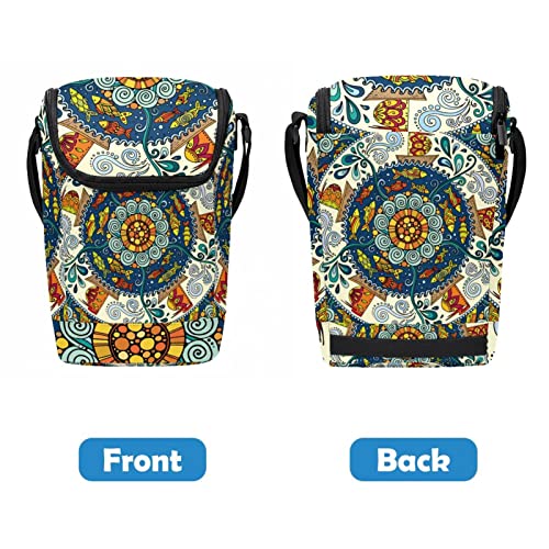 Bolsa de almuerzo con cremallera compacta y estampado mandala colorido 5