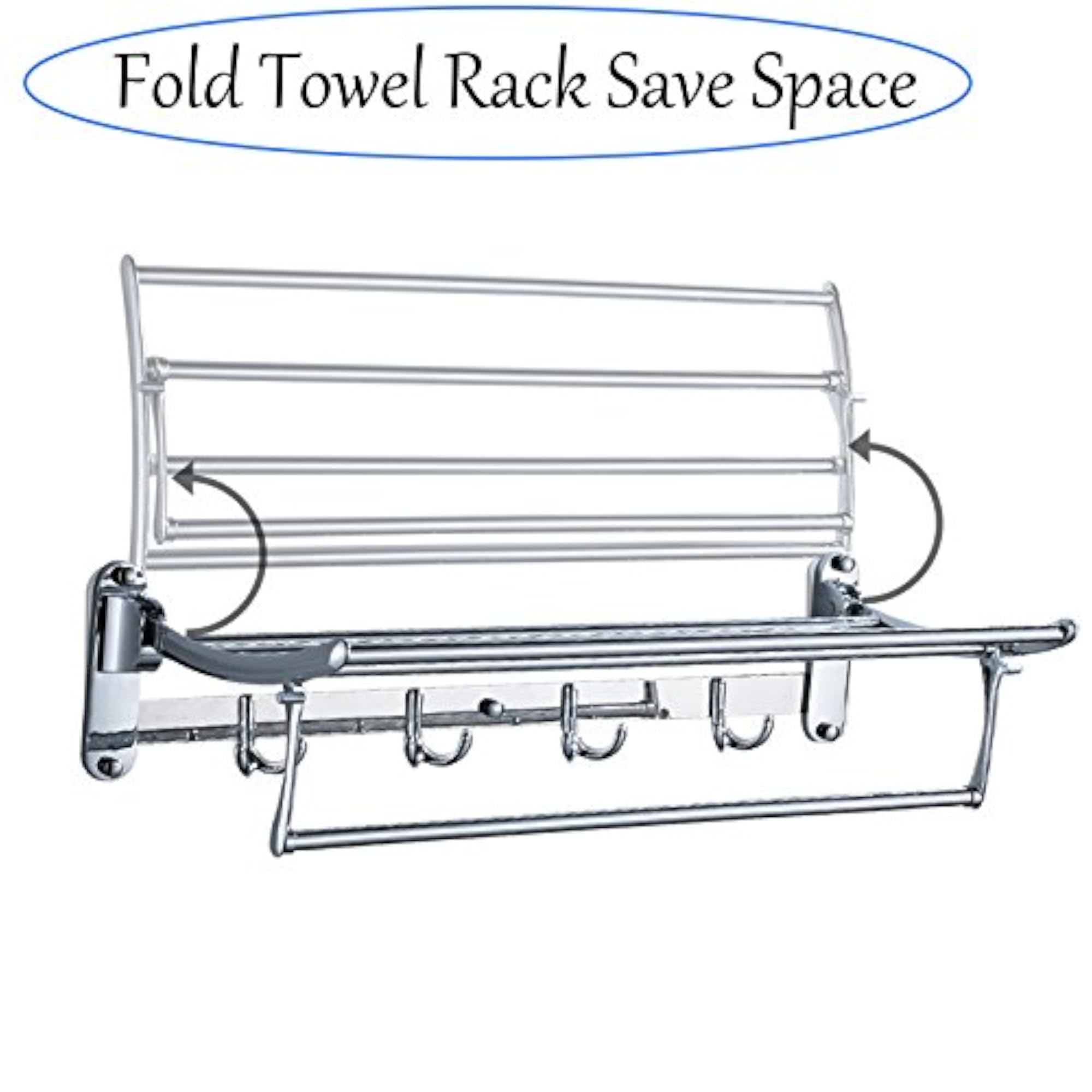 Folding Towel Rack/Bathroom Rack, 18 Inch