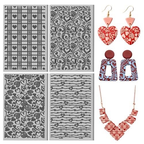 CHGCRAFT 4 Pcs Valentine's Day Love and Heart Polymer Clay