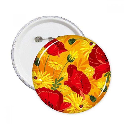 Badge rond pavot et maïs DIYthinker décoration de vêtements en toile 5pcs M