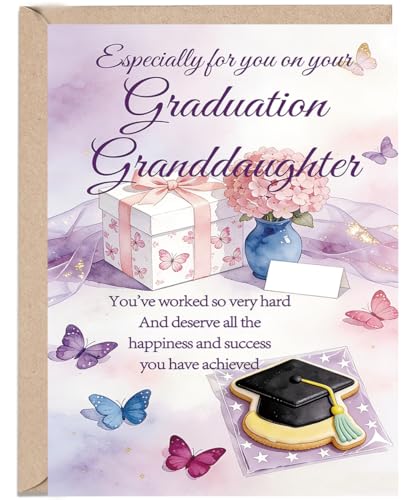 OJsensai Special Granddaughter Graduation Card for her, Congratulations Granddaughter High School & College Graduation Card from Grandma Grandpa