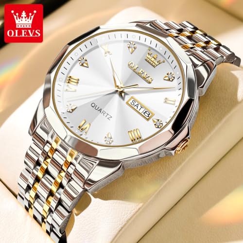OLEVS Luxury Silver Watch - Diamond Dial, Casual, Waterproof, Stainless Steel — view 2