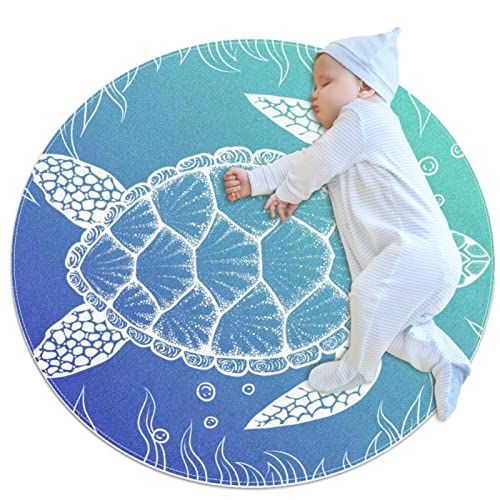 Alfombra de área de juego para niños redonda de animales del océano 80cm 2