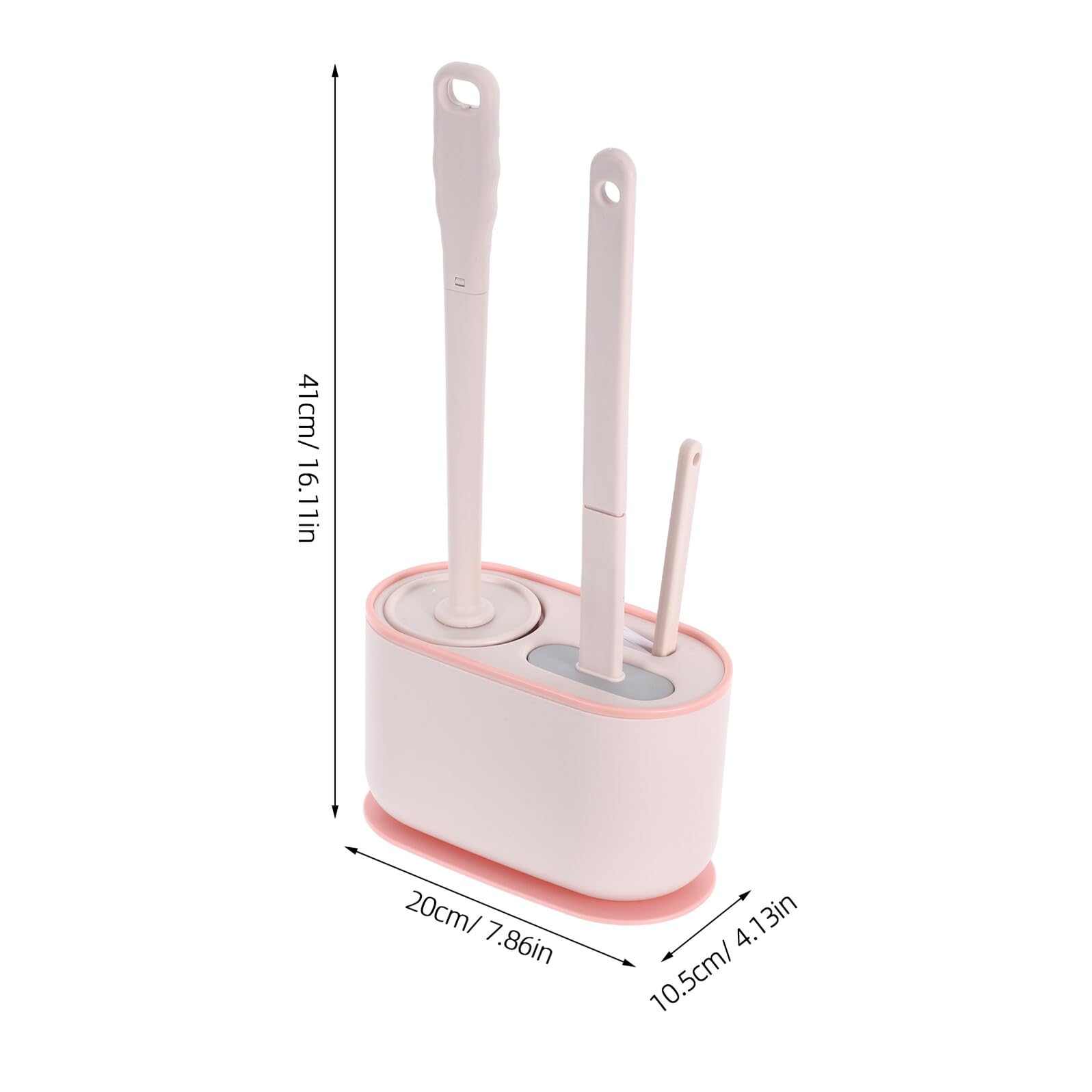 Escobilla de Baño de Pared de Mango Largo Soporte Rosa