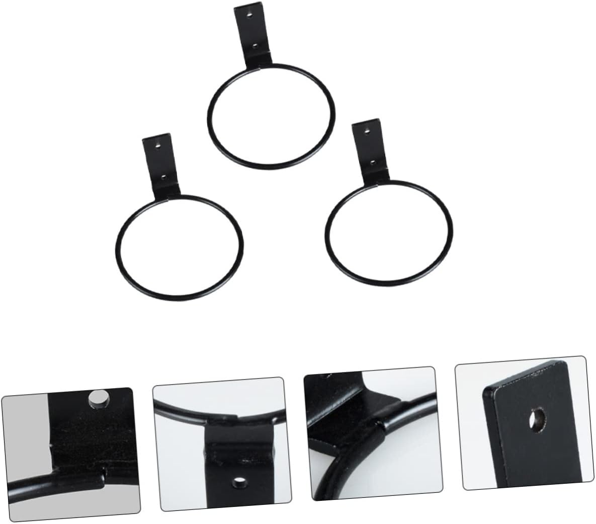 3pcs Wall Mounted Flower Pot Holder Bracket Black Hanging Hook for Use Plant Hanger for Courtyards Gardens and Patios