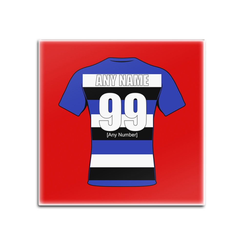 Dessous de verre Rugby Union personnalisés en bois dur brillant rouge x4