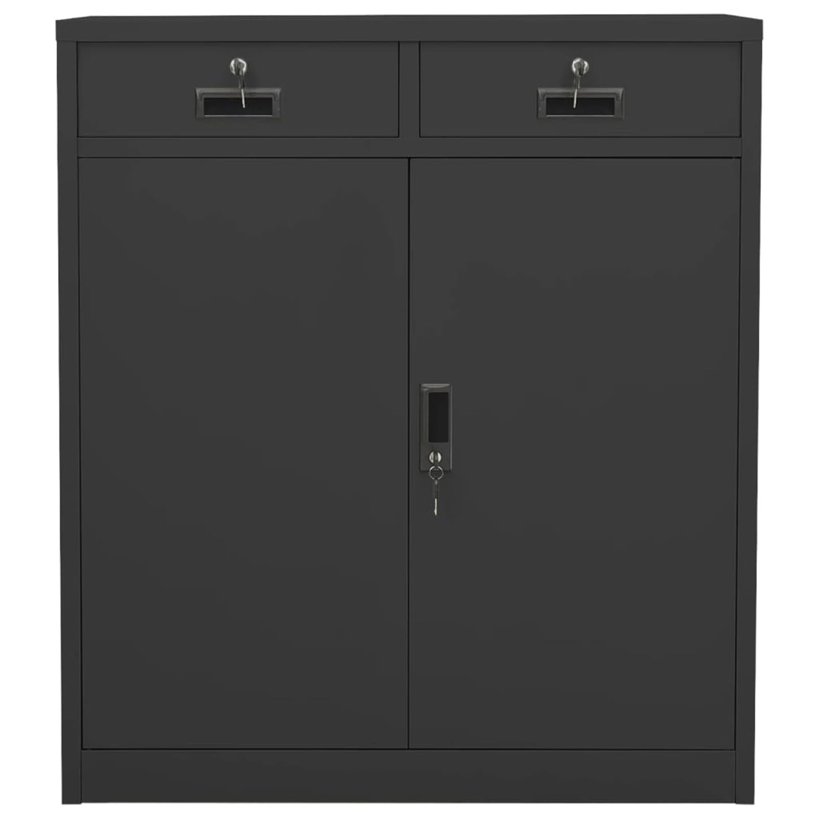 Homgoday Armadio per Ufficio Antracite 90x40x102 cm in Acciaio, Armadietto Armadio Ripostio, Ripiani per Armadio Armadietto Interno, Mobili da Giardino,Portascope per Bagno Interno Casa Decor Mobili