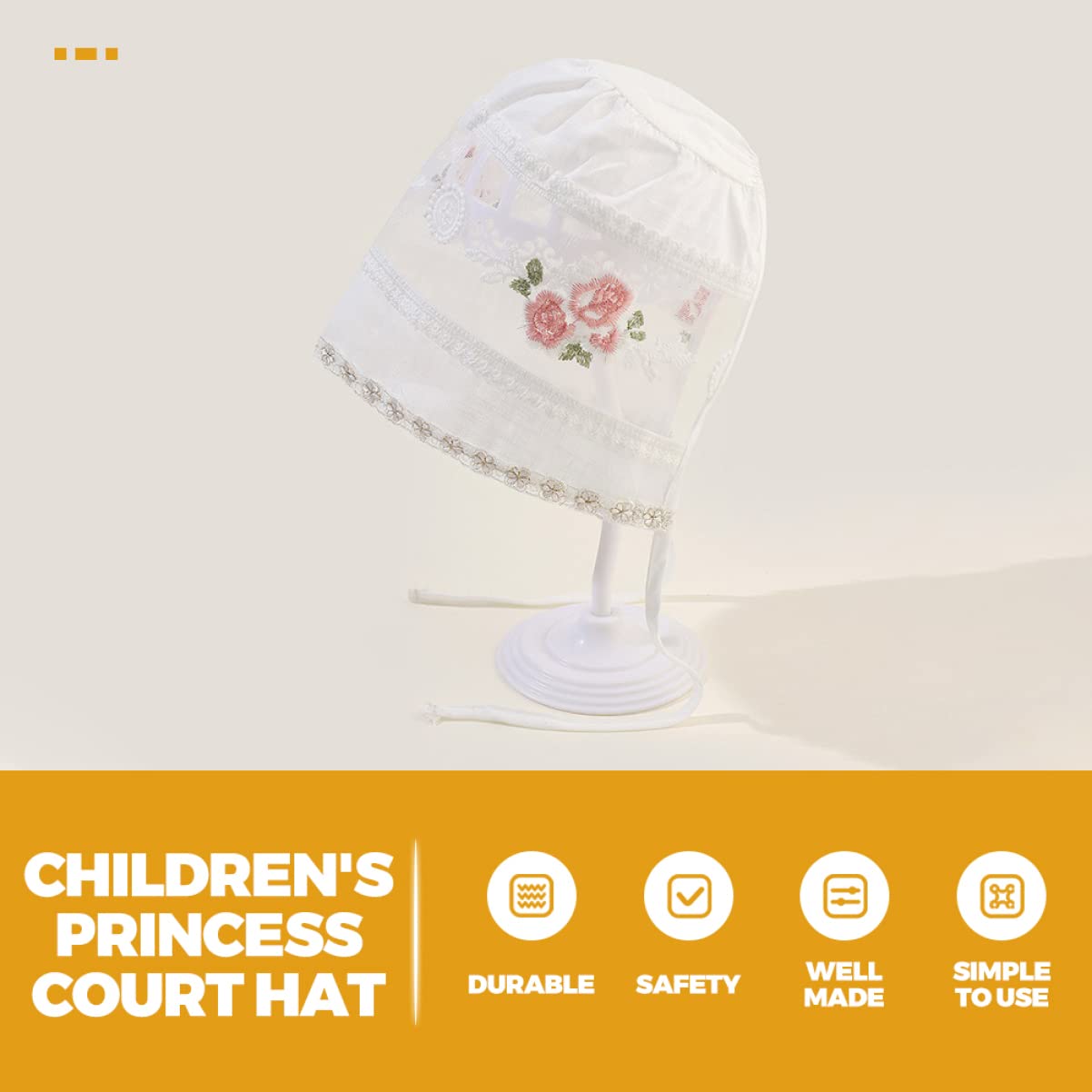 Sombrero de Sombrero bebé Gorro fotográfico bebé Sombreros de Chicas Gorra con Forro de Muselina Sombrero de Sol para pequeños Sombreros de niña algodón