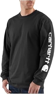 Carhartt Men's Loose Fit Heavyweight Long-Sleeve T-Shirt with Signature Sleeve Logo - Durable 100% Cotton Work Tee