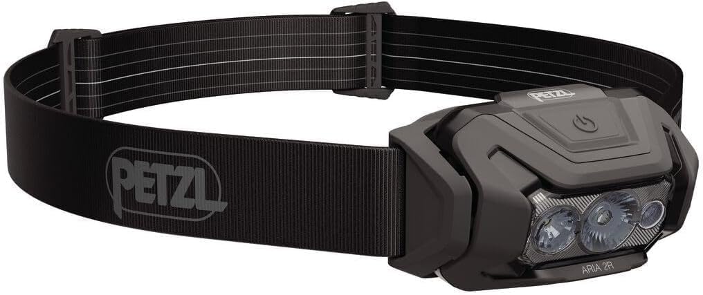 PETZL ARIA 2R RGB Headlamp - Black (600 lm) [New Gen] Rechargeable (Core) - 625lm Black