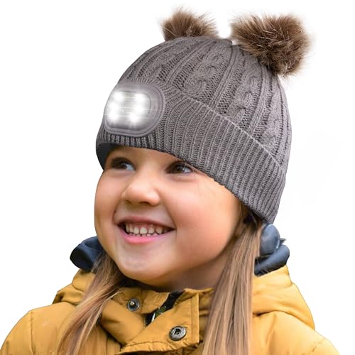 HEAD LIGHTZ Kids 2X POM POM with Charger - Grey