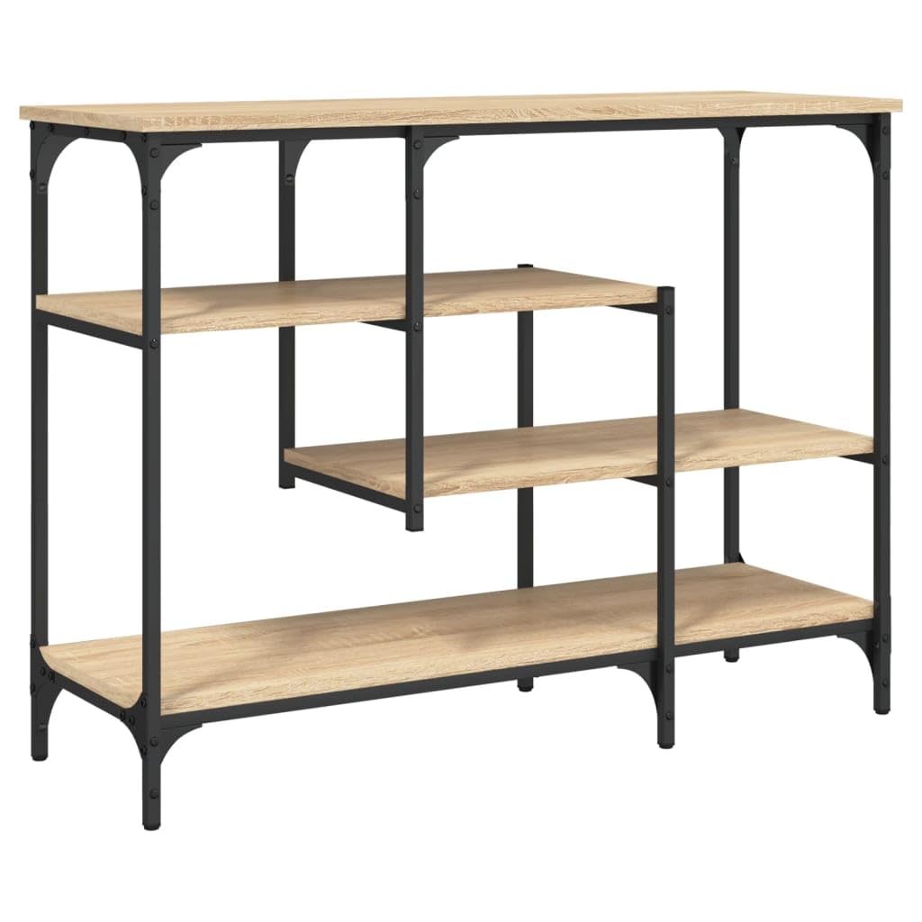 vidaXL Table Console avec étagères chêne Sonoma 100x35x75 cm