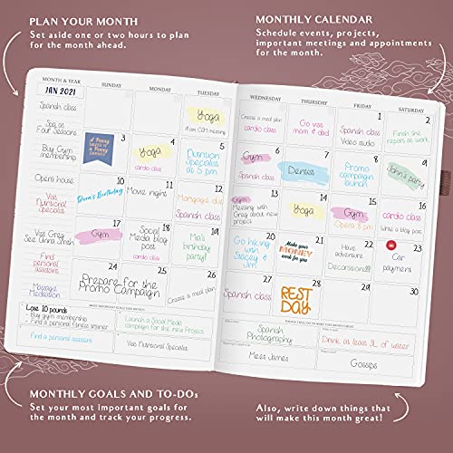 Image of Legend Planner PRO Hourly Schedule - Weekly & Daily Organizer with Time Slots. Appointment Book Journal for Work & Personal, A4 (Rose Gold)