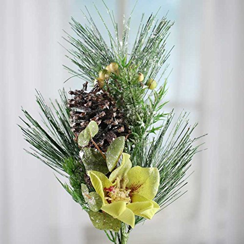 Factory Direct CraftSparkling Artificial Pine and Magnolia Spray for Christmas Florals, Holiday Centerpieces, and More