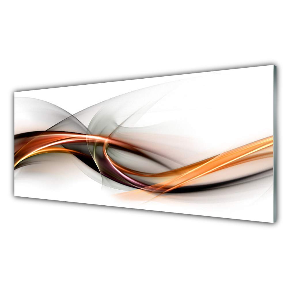 Tableau Mural Verre Trempé 125x50 Cm - Impression Abstraite, 4 Crochets Inclus, Décoration Moderne