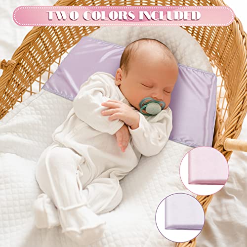 Hosuly 2 Pcs Satin Bassinet Sheet Baby Hair Soft Silk Feeling Sheet Baby Bassinet Sheets For Rectangle Cradle Bassinet Pad Mattress Boys And Girls Newborn And Infant (Pink And Purple) #TOP2