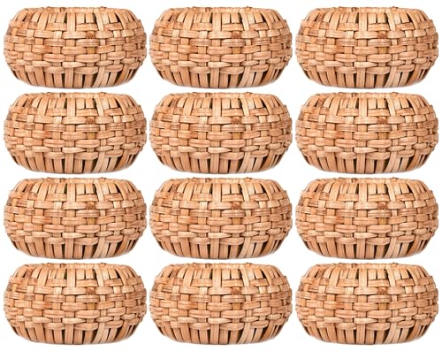 Juego de 12 servilleteros de ratán, servilleteros de Playa, para decoración de Fiestas, Mesa de Comedor, Uso Diario, reuniones Familiares