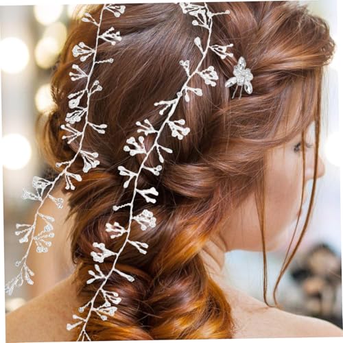 Conjunto de accesorios para novia con banda de cristal ondulado 6