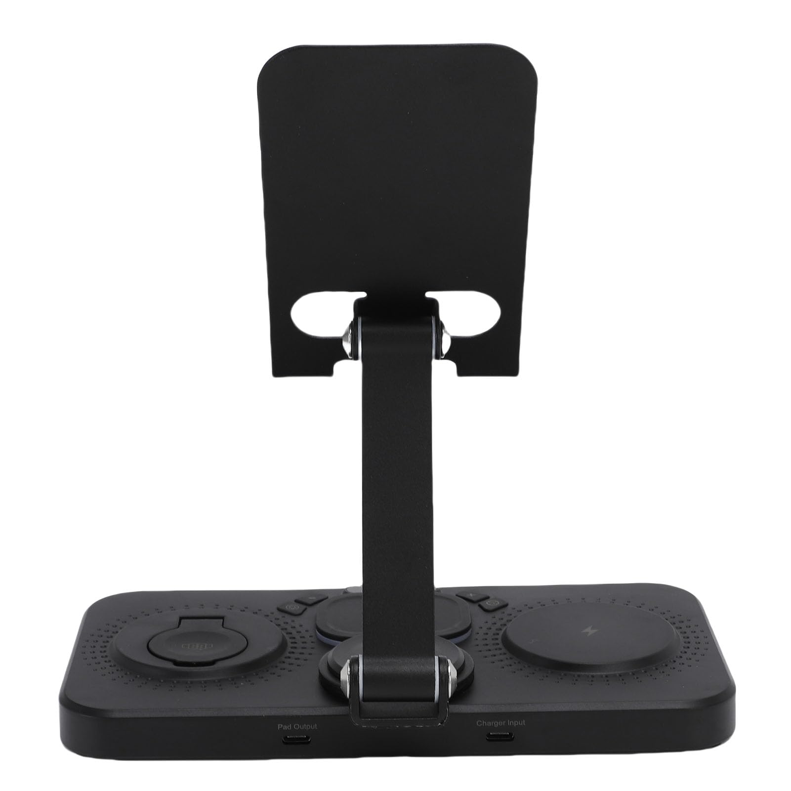 Haofy Caricabatterie Wireless Pieghevole da 15 W per Dispositivi IOS con Sveglia e Illuminazione a 6 Colori per Comodino (BLACK)