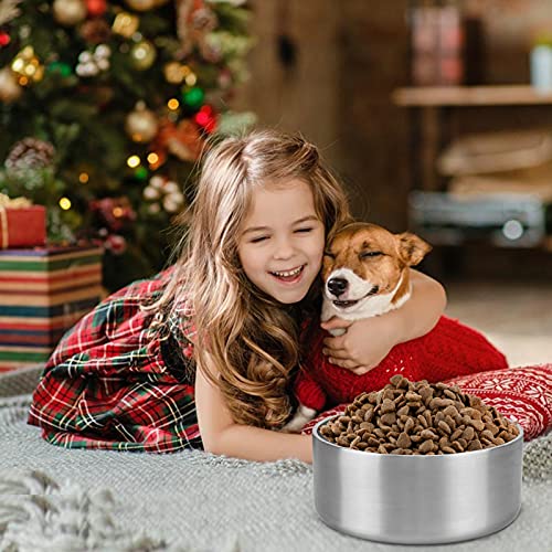 Dog Bowl, Stainless Steel Dog Bowl with 8Pcs Anti-Skid Rubber Stickers, No Spill Food and Water Bowl, Metal Food and… - Image 7