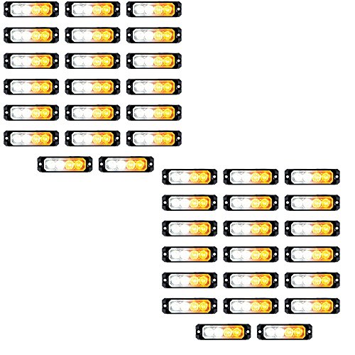 Astra Depot Emergency Warning Beacon Hazard Ultra Slim SYNC Flashing Strobe Light Bar Surface Mount 20W Car Truck 12V-24V