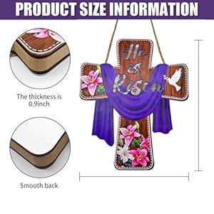 Easter Decorations Door Sign He is Risen Religious Cross Signs Wooden Hanging Christian Lily Flowers Easter Party Supplies Wood Jesus Hanger for Farmhouse Front Door Porch Wall Window Decor Easter Decorations Door Sign He is Risen Religious Cross Signs Wooden Hanging Christian Lily Flowers Easter Party Supplies Wood Jesus Hanger for Farmhouse Front Door Porch Wall Window Decor