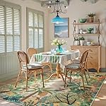 LIVEBOX Boho Jungle Animal Print 5 x 7 Area Rugs for Living Room, Soft Yellow Rug for Bedroom, Non-Slip Machine Washable Rugs for Dining Room Office, Kids Rugs for Playroom Sun Rug for Nursery Room - Image 3