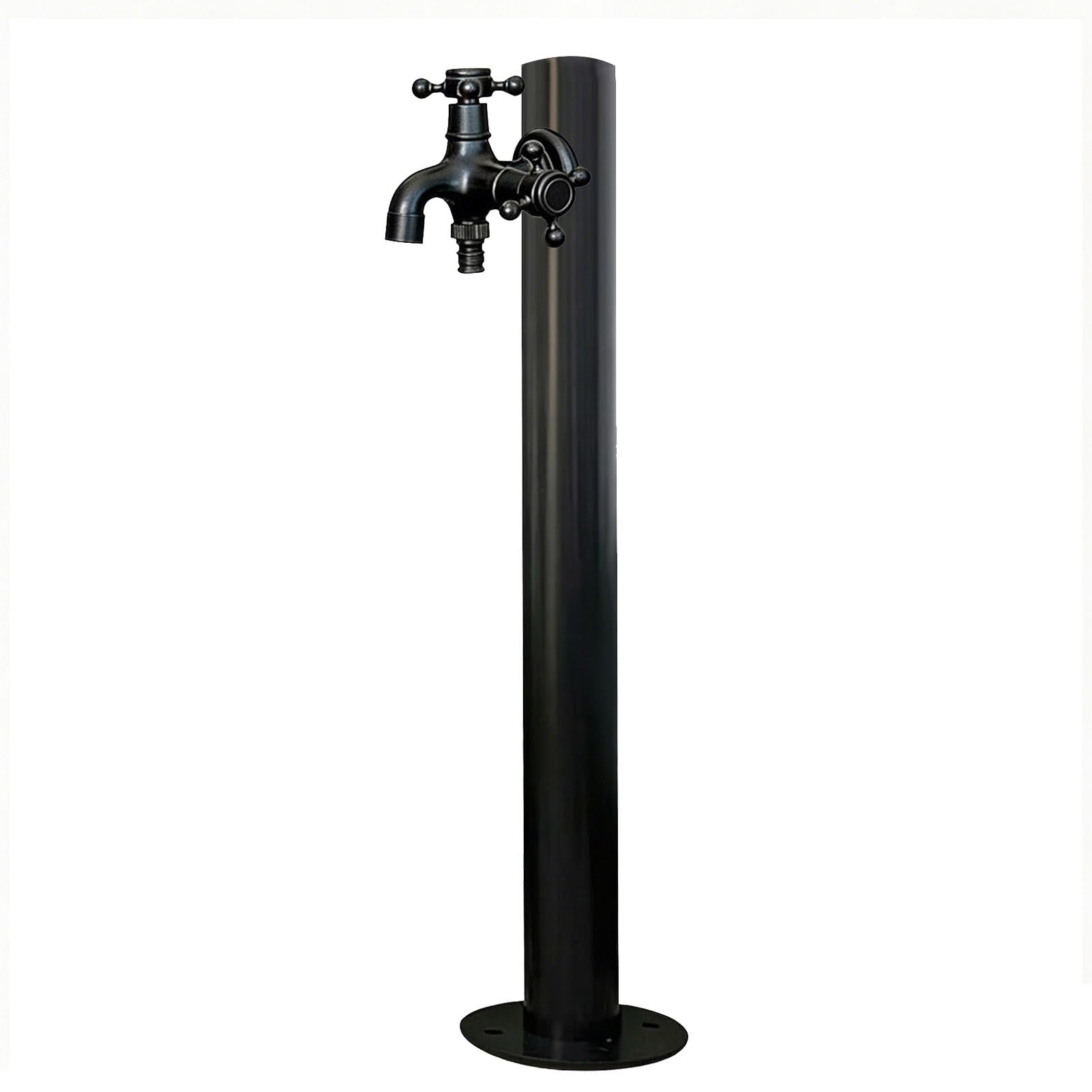 Gaommini Round B Freestanding Dispenser Hydrant With Brass Faucet, Outdoor Stainless Steel Garden Water Column For Patio Yard Garden Lawn, Freeze Proof Water Spigot(,Height: 60Cm/23.6In)