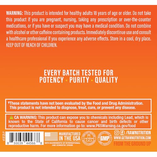 Image of RAW Essential Pre-Workout Powder (Orange) - Chris Bumstead Sports Nutrition Supplement for Men & Women - Preworkout Energy Powder with Caffeine, L-Citrulline, L-Tyrosine, & Beta Alanine Blend