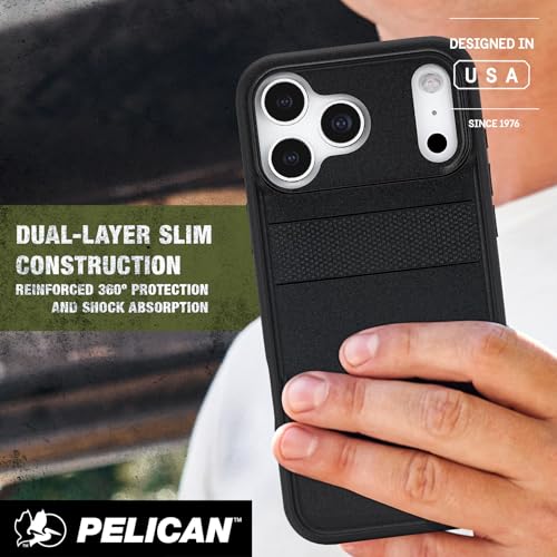 Image of Pelican Protector iPhone 17 Pro Max Case - Compatible with MagSafe- Black | Rugged Magnetic Phone Case with 16ft Military-Grade Drop Protection - Heavy Duty Shockproof Phone Cover for iPhone 17 Pro Max