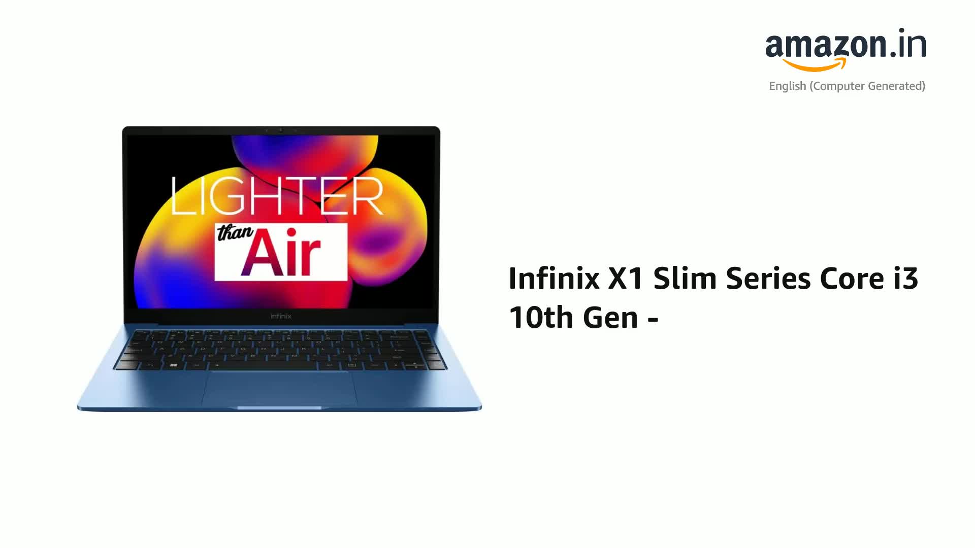 Infinix X1 Slim Series Intel Core i3 10th Gen - (8 GB/256 GB SSD