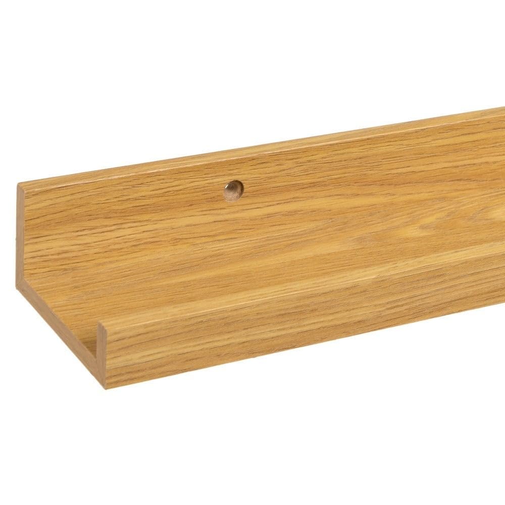 4 estantes flotantes de pared de madera color roble de 100x9,5x5 cm