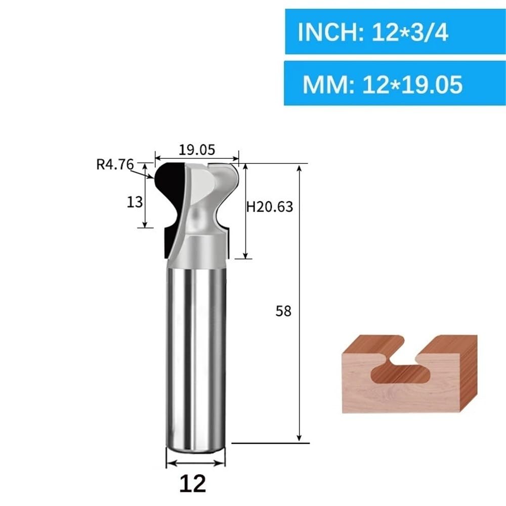 Punta for fresa for unghie ad arc0 diamantato PCD da 1 pezz0, fresa CNC for maniglia del cassetto deII'armadio(12x19.05mm)